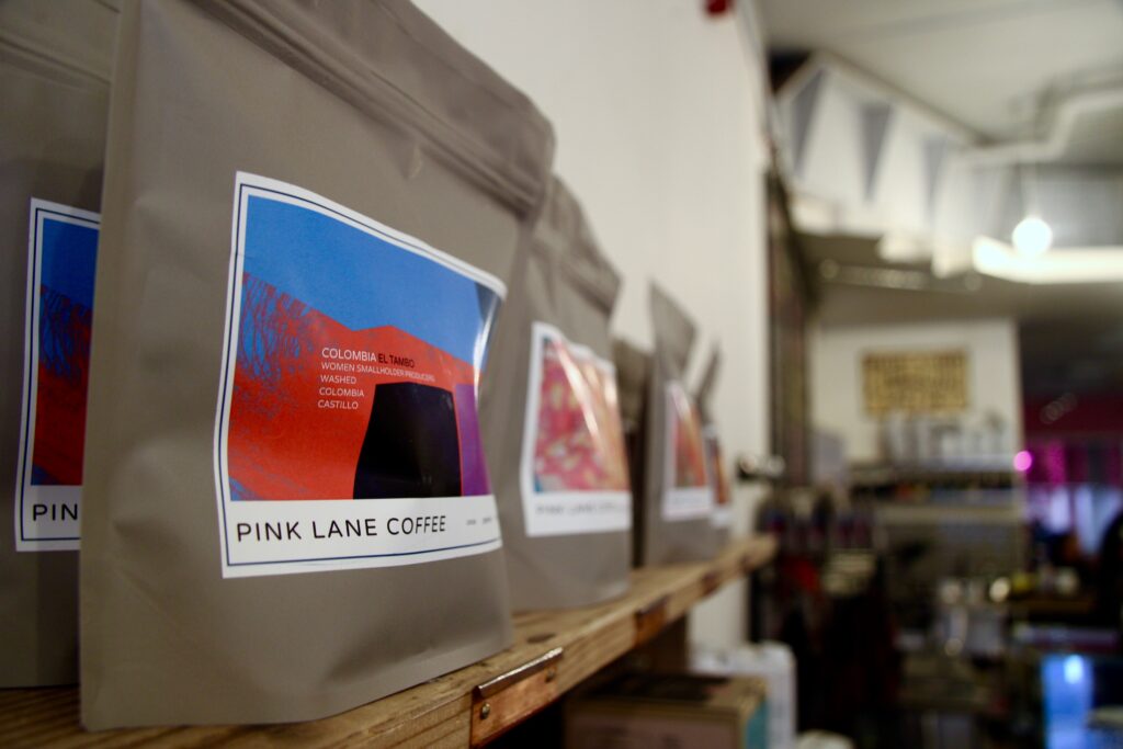 Pink Lane Coffee sells a coffee blend from a women owned farm