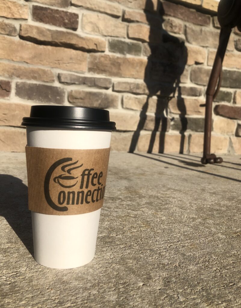 A vanilla latte outside of Coffee Connection in Decatur Il